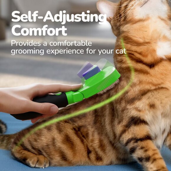 Fido Fave Self-Cleaning Cat Slicker Brush for Short & Long Hair - NEW - Picture 2 of 9